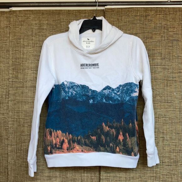 Abercrombie Kids hoodie, white with print - Picture 1 of 7